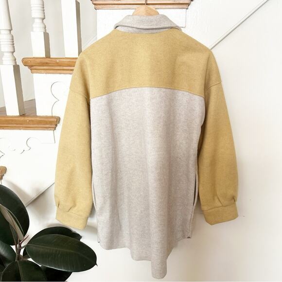The Native One Colorblock Shacket Oversized Button Up Jacket Size S Small - Picture 4 of 6